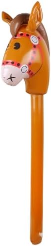 EVERMARKET Inflatable Stick Horse 37 Inch Brown Large