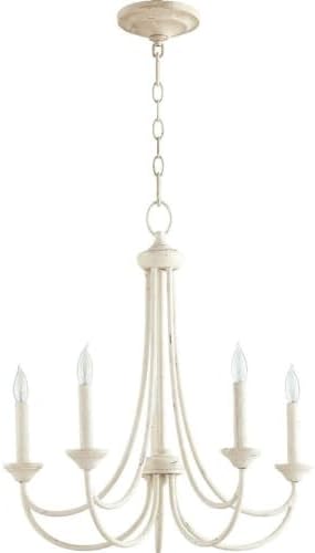 Quorum International Traditional Five Light Chandelier Persian White