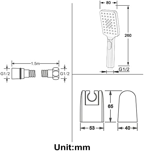 UWEREBFM X Handheld Shower Head Set