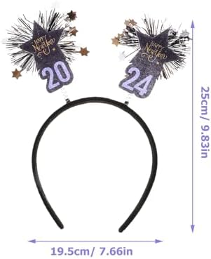 LUOZZY 12pcs 2024 New Year Headband Tiara Set