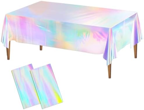 2Pcs Iridescent Party Tablecloths 54x108