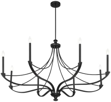 Savoy House Traditional Round Candle Chandelier 8-Light Matte Black