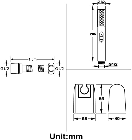Ellipse Brass 2 In 1 Handheld Shower Head Set