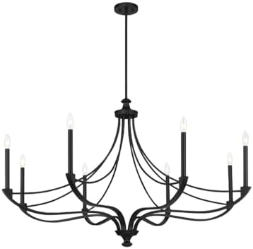 Savoy House Traditional Round Candle Chandelier 8-Light Matte Black