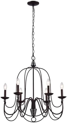 Y Decor Blakely 6 Light Matte Black Chandeliers