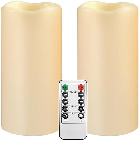 Hanzim Flameless Candles with Remote Control 2 Pack
