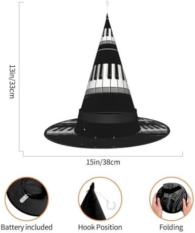 Witch Hats With LED Light Halloween Cone Wizard Hat