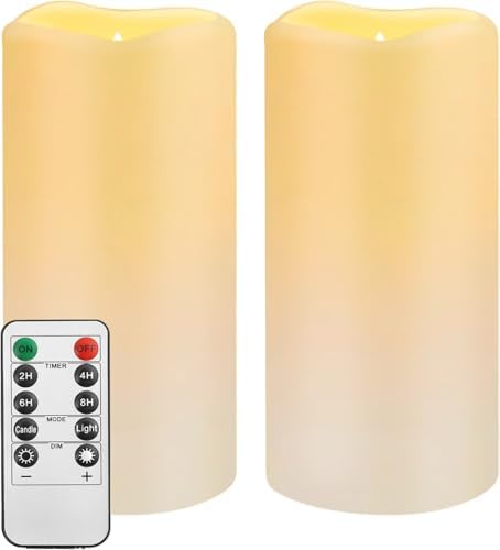 Waterproof Flameless Remote Control Candles 2-Pack Ivory