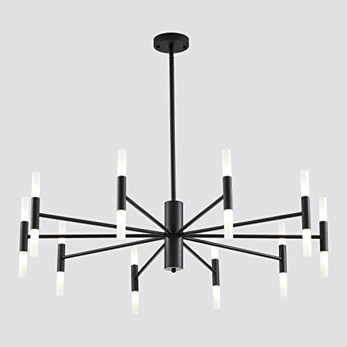 KCO Black Sputnik Chandelier - Mid Century Modern Ceiling Light