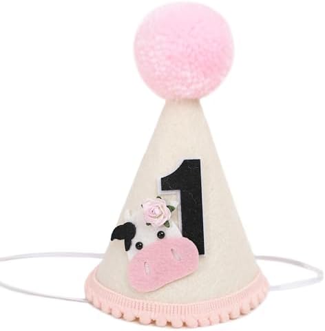BASCT Cow 1st Birthday Hat for Girls
