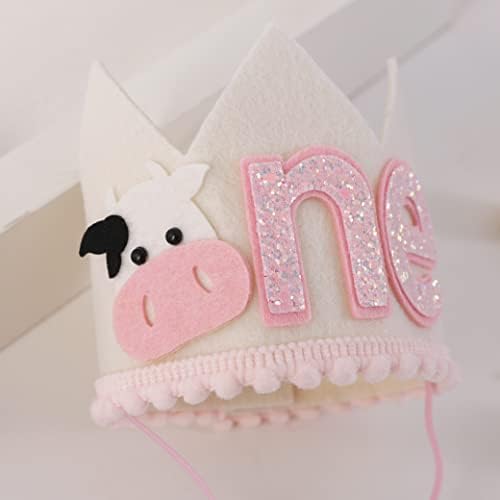 Cowgirl 1st Birthday Crown for Girls - Pink