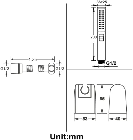 FUTENI High Pressure Hand Held Shower with 2 Functions