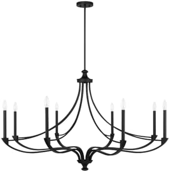 Savoy House Traditional Round Candle Chandelier 8-Light Matte Black