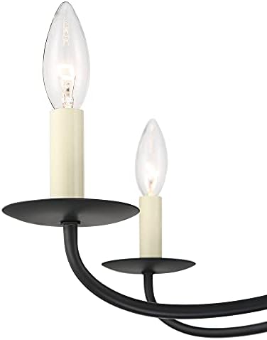 Franklin Iron Works Black Hanging Chandelier 42 Wide 8-Light