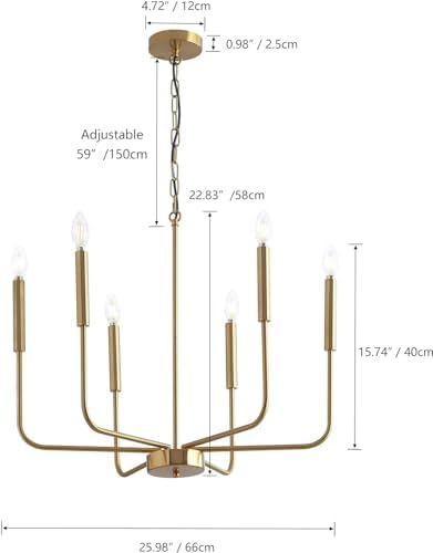 6 Light Farmhouse Candle Chandeliers Pendant Lighting