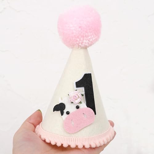 BASCT Cow 1st Birthday Hat for Girls