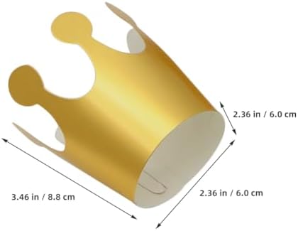 LOGOFUN 20pcs Gold Glitter Paper Birthday Crown Headband