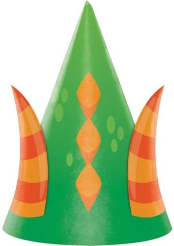 8-Count Child-Sized Dragon Party Hats with Cutouts