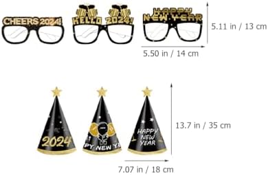 LUOZZY 72 PCS New Year Party Hats and Paper Glasses