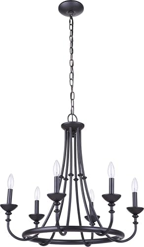 Craftmade Marlowe 6 Light Candle Chandelier Flat Black