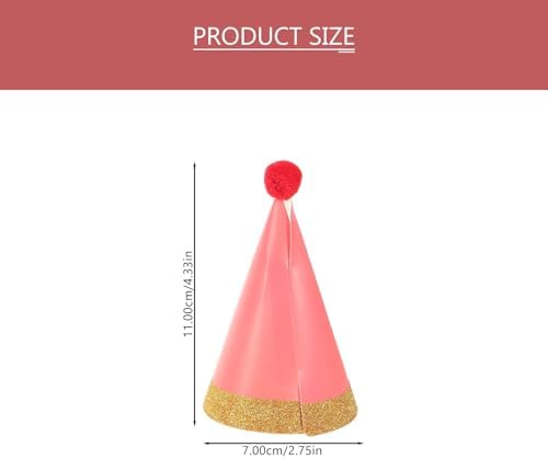 LUOZZY 48 pc Glitter Cone Party Hats with Pom