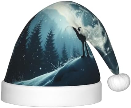 Augenstern Christmas Hat Wolf-Howl-Moon Unisex Santa Hat
