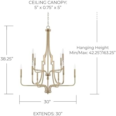 Capital Lighting Dawson Classic 2-Tier Chandelier 10 Light