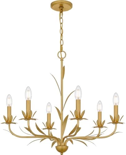 Quoizel Maria 6 Light Gold Leaf Chandelier