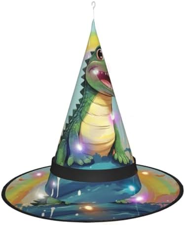 Cute Crocodile Rainbow Witch Hat Halloween Costume