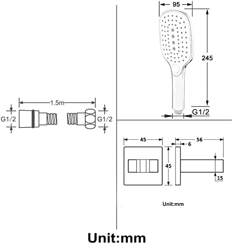 UWEREBFM Handheld Shower Head Set with 15M Hose 1