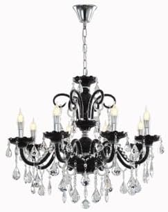 French Elegant Candle Crystal Glass Pendant Light
