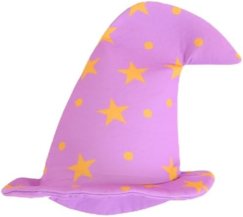 LOGOFUN Halloween Witch Hat with Star Pattern