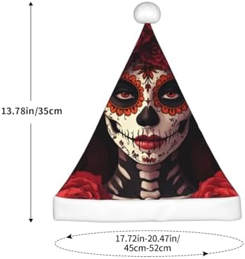 Augenstern Christmas Hat Women Sugar Skull Rose Santa Hat Unisex