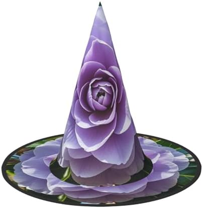 Purple Camellia Witch Hat Halloween Costume
