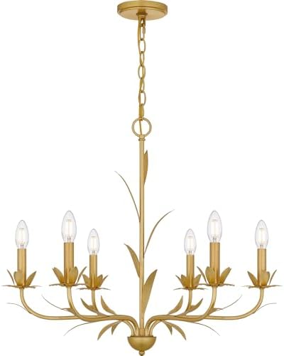 Quoizel Maria 6 Light Gold Leaf Chandelier