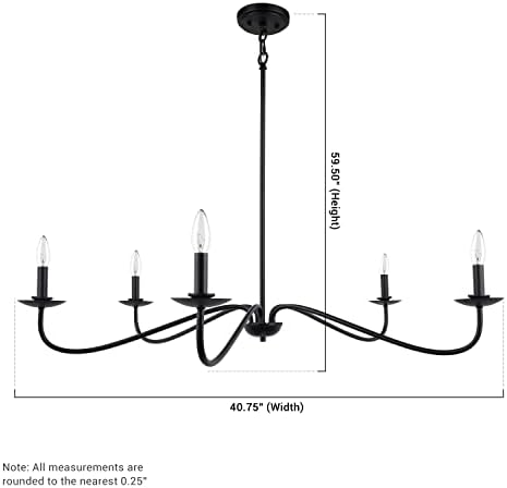 Ellie 5 Light Black Farmhouse Chandelier