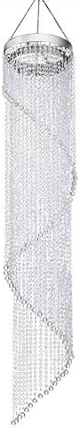 FlavorThings Iridescent Spiral Beaded Chandelier 85 W 48 H