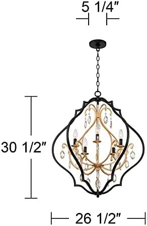 Clara Black Gold Iron Chandelier 5-Light Pendant
