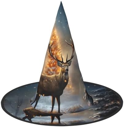 Witch Hats Halloween Costume Cone Wizard Hat with Deer Design