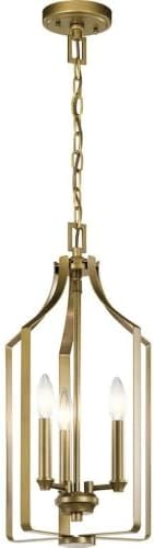 Bailey Street Home 3 Light Pendant - Natural Brass Finish