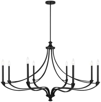Savoy House Traditional Round Candle Chandelier 8-Light Matte Black