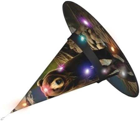 Witch Hats With Led Light Halloween Cone Wizard Hat Brown Bear Costume
