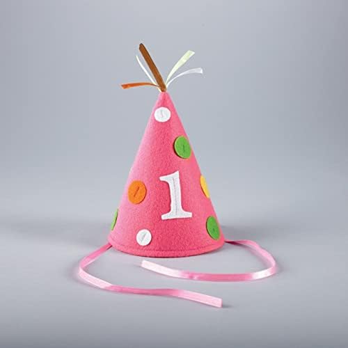 Creative Converting Felt 1st Birthday Pink Cone Hat