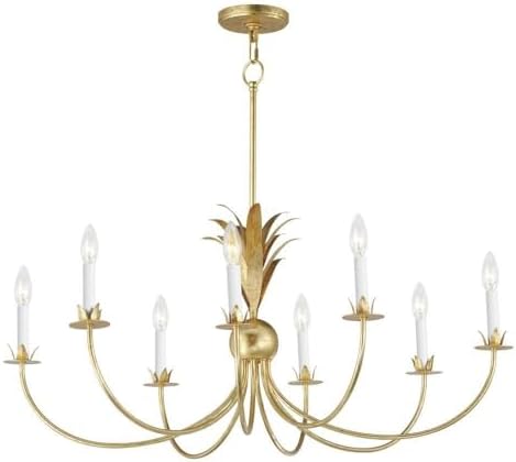 8 Light Chandelier - Gold Leaf Finish 175 Inches Tall