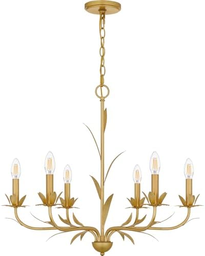 Quoizel Maria 6 Light Gold Leaf Chandelier