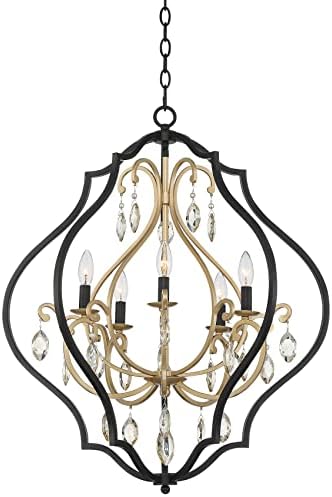 Clara Black Gold Iron Chandelier 5-Light Pendant