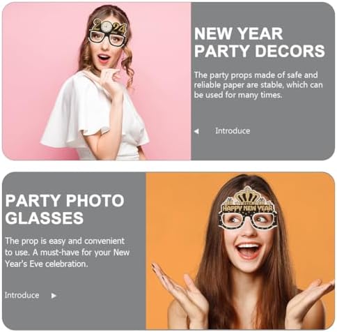 LUOZZY 72 PCS New Year Party Hats and Paper Glasses