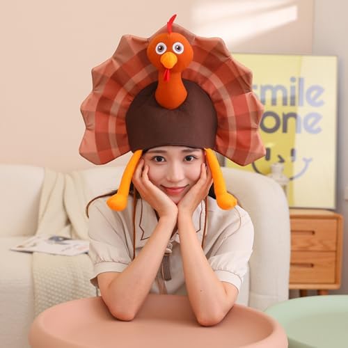 Turkey Headwear Plush Warm Hat for Adults