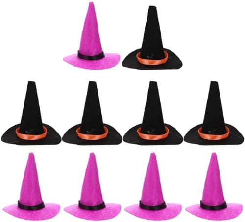 LOGOFUN 10pcs Halloween Mini Witch Hats
