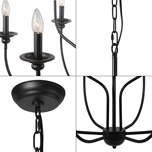 LNC Black Farmhouse Chandelier 2-Tier 9 Light
